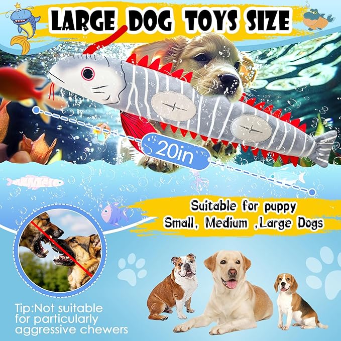 Interactive Dog Toys for Small,Medium and Large Breeds-Squeaky Tug Toy with Soft Fabric-Best Dog Boredom Toys to Keep Them Busy