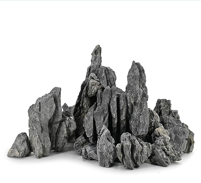 Unocho Seiryu Rock Stone Aquarium Rocks 40LB Fish Tank Rocks for Aquariums Landscaping Model Tank Decoration Aquarium Miniature and Fairy Garden-3 to 12 inches