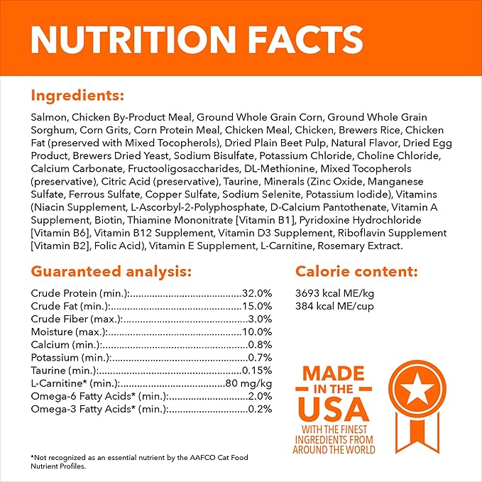 IAMS Proactive Health Adult Healthy Dry Cat Food with Real Salmon, 3.5 lb. Bag