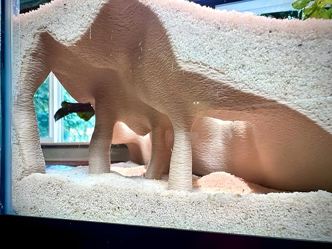 Aquarium & Terrarium Corner Cave – Faux Mangrove Root Hideout for Fish, Shrimp, Geckos, Snakes – Natural-Look Reptile Tank Decor in Textured Root Style (Desert Tan (Sand), 7.5''x7.5''x4'')