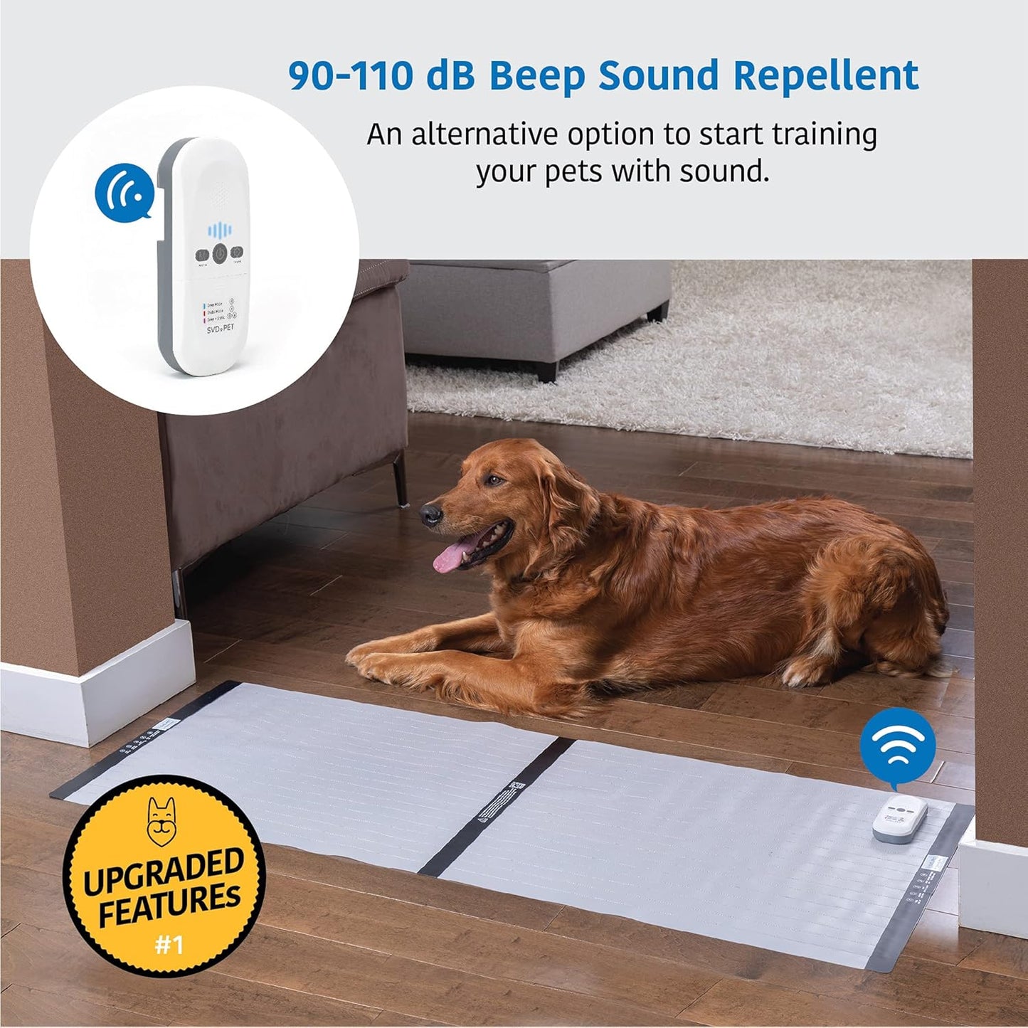 SVD.PET (2-Pack Pet Training Mat with Tester, Pet Shock Pad, Dogs & Cats Electronic Repellent mat for Indoor, 3 Training Modes, 5 Levels, Pet Safe Mode (White controler 48" X 20")