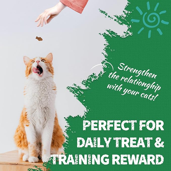 Just Try 16 OZ Kale & Spinach Cat Treats for Indoor Cats, Gluten Free, Low-Calorie Healthy Cat Snacks, Plant-Based Fiber-Rich Natural Chicken Flavor Training Treats