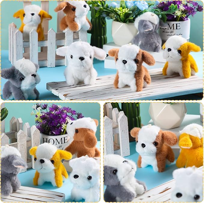 Sosation 20 Pcs Small Dog Plush Stuffed Puppy Bulk Dog Party Favor Gift 5.2inch Adopt a Puppy Stuffed Animal Toy for Goodie Bag Filler Kids Christmas Classroom Rewards Pet Adoption