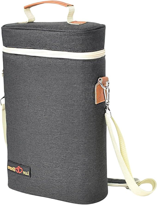 Insulated Wine Carrier Bag 2 Bottle Wine Cooler Tote Bag for Travel, Party, Beach, Wedding, Wine Accessories Gift for Wine Lovers