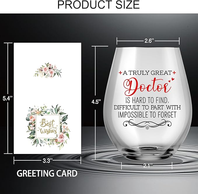 AGMDESIGN A Truly Great Doctor is Hard to Find Funny Wine Glasses with Gift Box, Graduation Gifts for Medical Graduates, Doctors Day Retirement Thanks Gifts for Doctors MD Physician Assistants