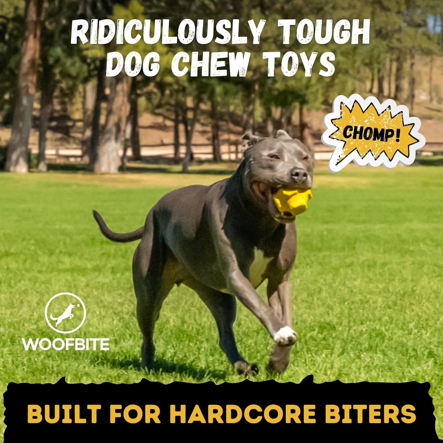 Indestructible Jumping Jack Chew Toy - Lifetime Replacement - Durable Dog Toy for Aggressive Chewers - Safe, Non-Toxic Natural Rubber - Interactive, Chew & Fetch - Tough, Heavy Duty - 4.5”