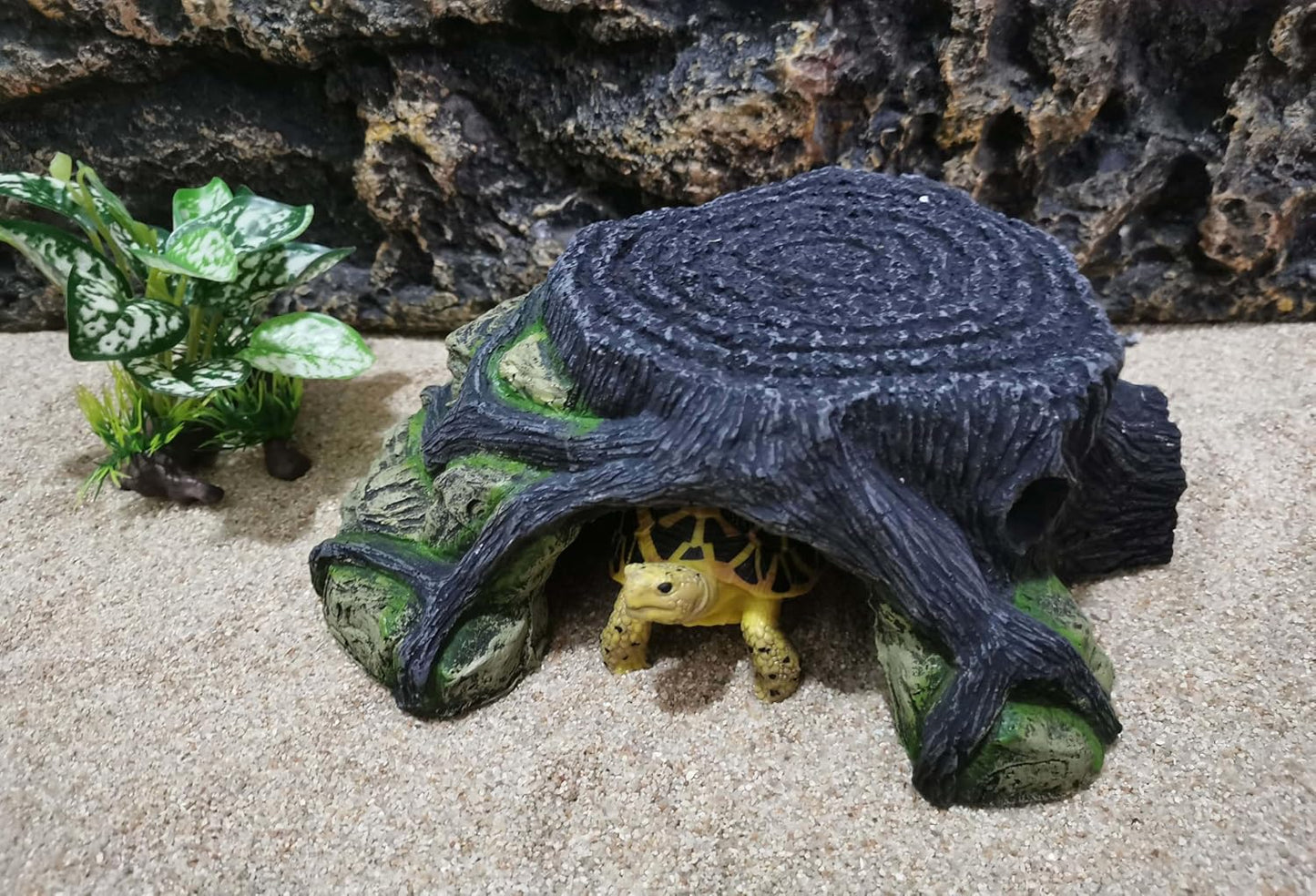 Reptile Hide Snake Hide for Bearded Dragon Gecko Lizard Baby Ball Python Little Turtle Tortoise Use 9.8"×8.5"×3.9",Aquarium Decor for Betta Fish Shrimp