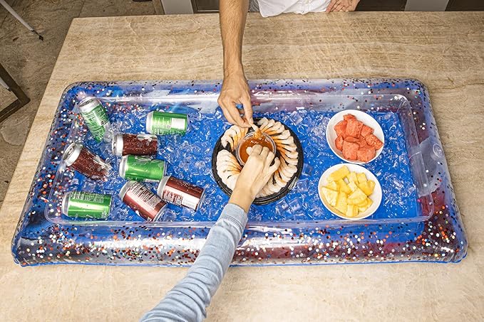 Inflatable Buffet Cooler Stars & Stripes Glitter by PoolCandy