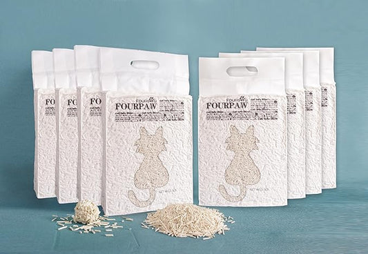 Original Tofu Cat Litter, Bean Fragrance, Odor Control and Economical cat Litter Dust-Free, Quick Clumping, Water Flushable Tofu Cat Litter, 5.5 Lbs X 8 Bags