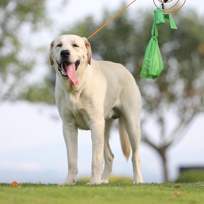 Dog Poop Bags with Handles Sakura Scented 18 Rolls 270 Counts Leak Proof and Extra Thick Waste Bags for Walking Small Medium Dogs