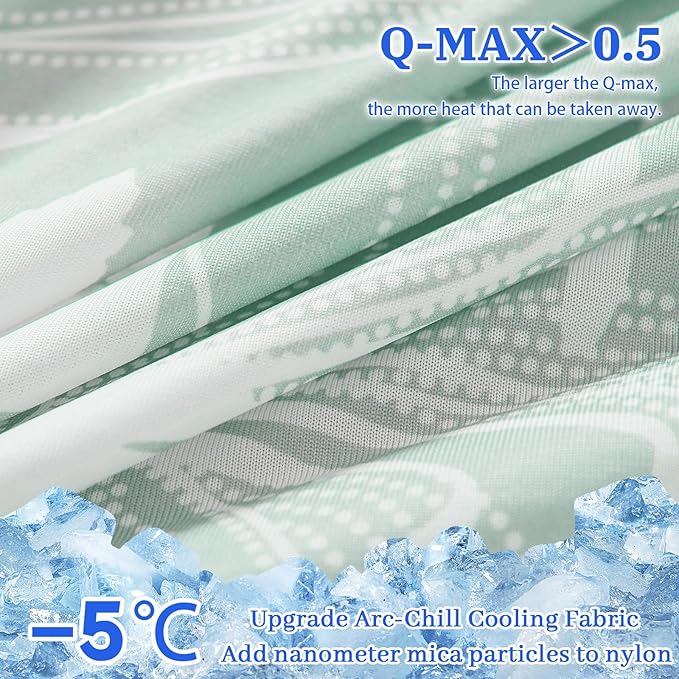 Cooling Pillow Cases for Hot Sleepers - Double Side Arc-Chill Q-Max>0.5 Cooling Fiber Cool Pillow Cases 2 Pack - Breathable Soft Cold Pillow Cases with Hidden Zipper (20" x 30")