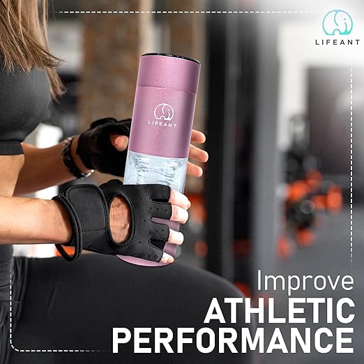 Hydrogen Water Bottle Generator–5000PPB Hydrogen Water Machine–Hydrogen Bottle Water with Adjustable Speed – Food-Grade Water Ionizer–Pink Pro