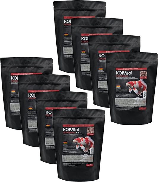 Pack of 8 Color Extra Swim Koi Fish Food of 2.5lb for All Stages of Live Koi Fish - Floating Pellet of Size 4.5mm