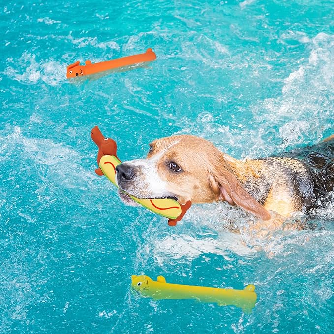 3 Pcs Original Squeaky Latex Dog Toy for Small Medium Large Breeds, Rubber Bite Force Pet Toys for Cat Puppy Animal, Safe and Easy to Clean 9-11 inch