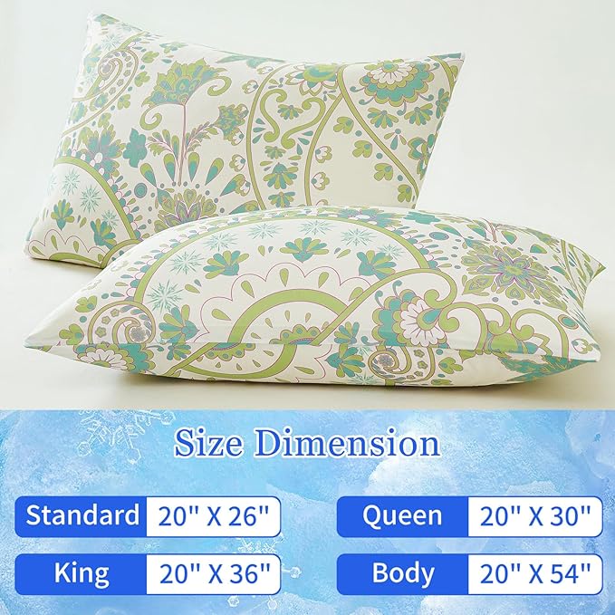 Cooling Pillow Cases for Hot Sleepers - Double Side Arc-Chill Q-Max>0.5 Cooling Fiber Cool Pillow Cases 2 Pack - Breathable Soft Cold Pillow Cases with Hidden Zipper (20" x 30")