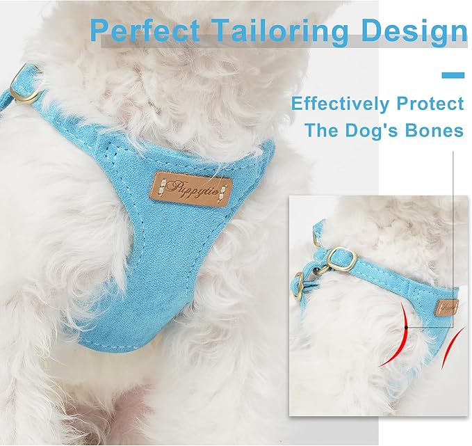 Puppytie No Pull Dog Harness with Multifunction Dog Leash,Soft Adjustable No Choke Escape Proof Pet Harness Vest for Medium Dogs or Large Dogs,Ocean Blue,M