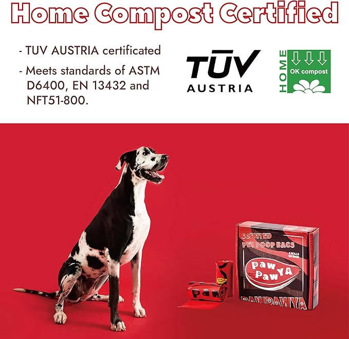 Dog Poop Bags Rolls 120 Count, Certified Compostable, Poop Bags for Dogs with Coke Scented, 8 Rolls Biodegradable for Cornstarch Doggie Poop Bag, Leak Proof, Extra Thick, Dog Waste & Cat Litter Bag