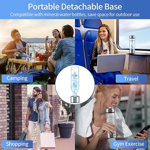 Hydrogen Water Bottle Portable Hydrogen Water Bottle Generator 420ml with SPE PEM Technology Water Ionizer, Improve Water in 3 Minutes for Home, Office, Travel, Daily Drinking