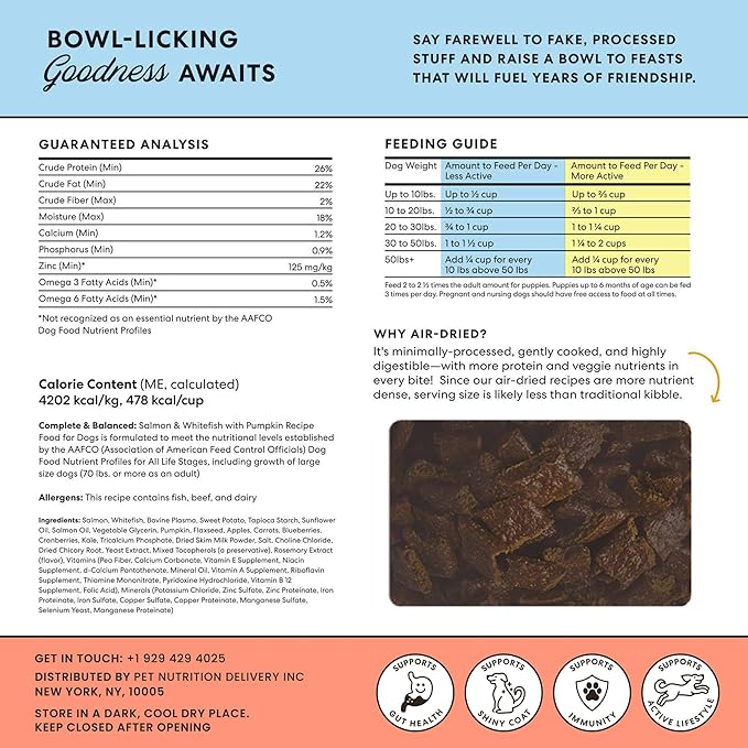 The Pets Table Grain Free Air Dried Dog Food 2 Pack - Beef & Berries + Salmon & Whitefish, 48 Ounce (Pack of 2)