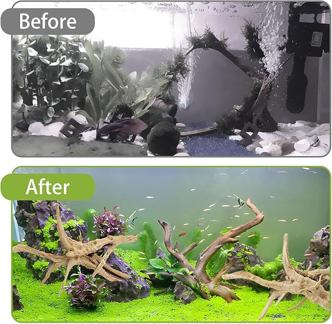 Tfwadmx Natural Driftwood for Aquarium, 6-8" 4 Pcs Wood Aquarium Decorations Fish Tank Log Reptile Tree Branches, Assorted Spider Wood Branch