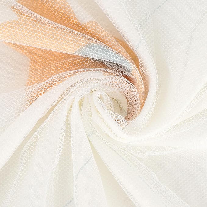 Beautiful Gauze Bunk Bed Curtains Drapes with Lace Privacy Bed Canopy for Bottom, 2 Panels, Flower Strawberry