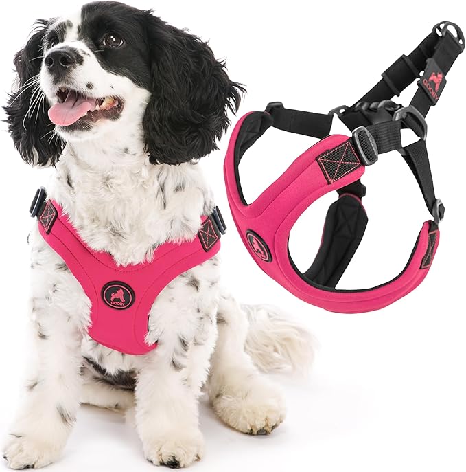 Gooby Escape Free Sport Harness - Pink, Small - No Choke Step-in Patented Neoprene Dog Harness with Four-Point Adjustment for Small to Medium Dogs