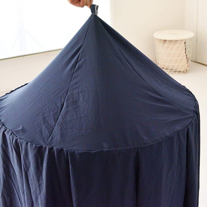 Mengersi Bed Canopy Play Tent for Kids, Round Dome Kids Mosquito Net Indoor Outdoor Castle Hanging House Decoration Reading Nook (Dark Blue)