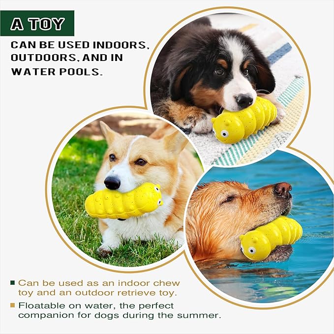 LiuMelinda Dog Chew Toys for Aggressive-Chewers - Indestructible Dog Toy for Aggressive Chewer，Tough Chew Toys for Dogs （Rubber Yellow-Insect）