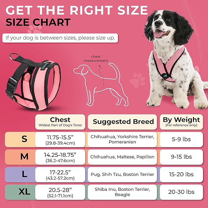 Gooby Comfort X Head In Harness - Pink, X-Large - No Pull Small Dog Harness Patented Choke-Free X Frame - Perfect on the Go Dog Harness for Medium Dogs No Pull or Small Dogs for Indoor and Outdoor Use