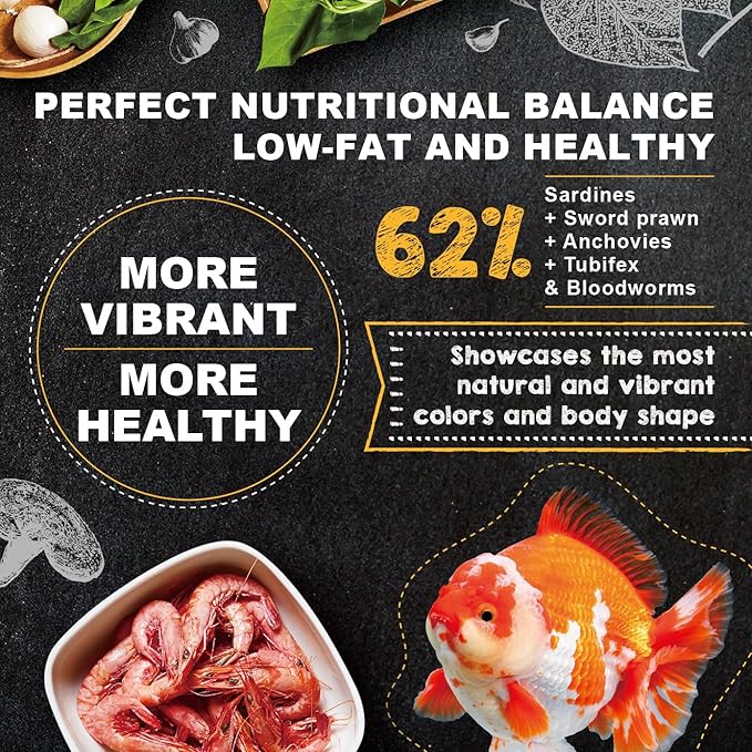 Ultra Fresh Apex Goldfish Color Boosting Crisps, Color Boosting Premium All Natural Ingredients Goldfish Fish Food, Slow Sinking, 15 oz