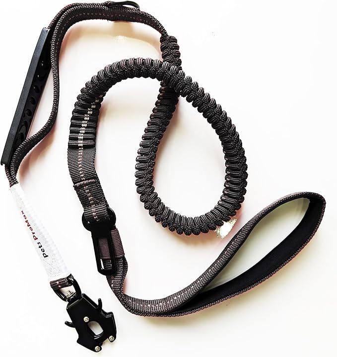 Tactical Dog Harness with Tactical Dog Leash as 1 Set for Extra Large Dogs; Military Style Tactical Dog Vest and Bungee Dog Leash with Car Seat Buckle; No-Pull Dog Vest and Leash Black XL