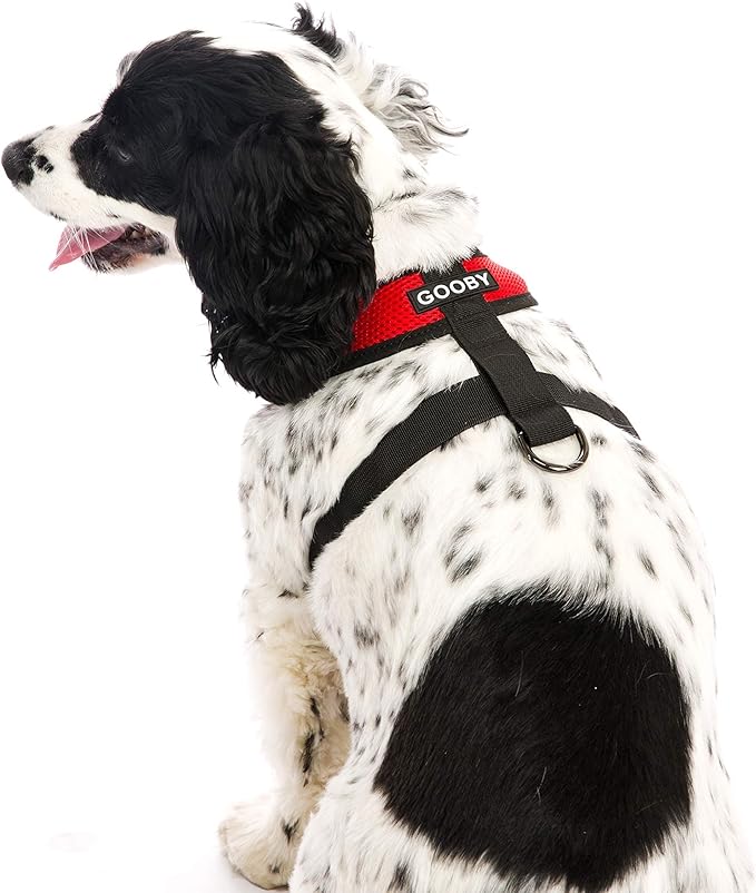 Gooby Comfort X Head in Harness - Red, Large - No Pull Small Dog Harness, Patented Choke-Free X Frame - Perfect on The Go Dog Harness for Medium Dogs No Pull or Small Dogs for Indoor and Outdoor Use