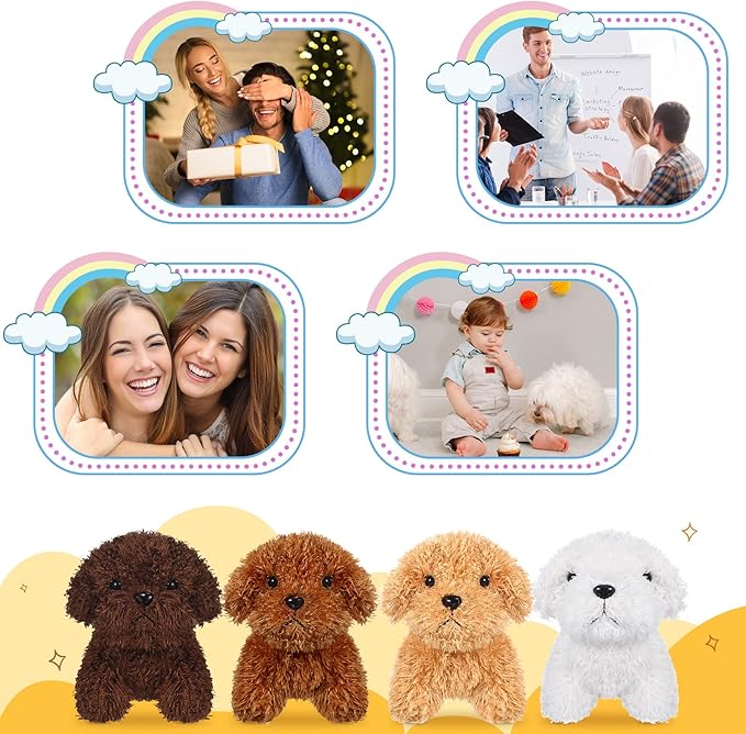 HyDren 30 Pcs 4.72 in Puppy Dogs Stuffed Animals Bulk Adopt a Puppy Mini Stuffed Plush Soft Puppies Dog Fluffy Plush Animal for Kids Baby Girls Boys Birthday Gifts Indoor Adoption Event(Multicolor)