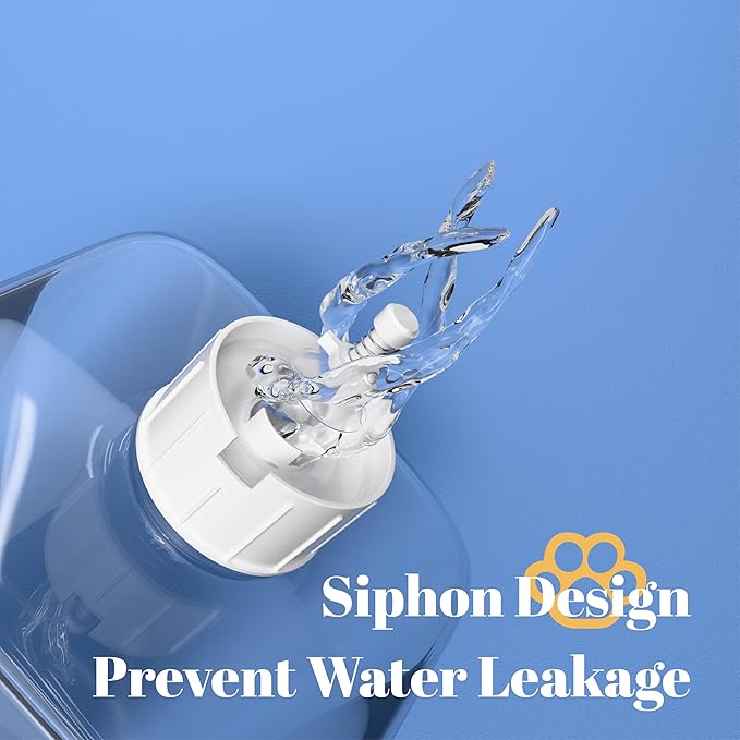 Automatic Cat Feeder and Water Dispenser 2Pcs, Dog Gravity Food Feeder and Water Bowl for Small Medium Pets Puppy Kitten, 3.5L/118.36oz Large Capacity, Easy to Clean (White)