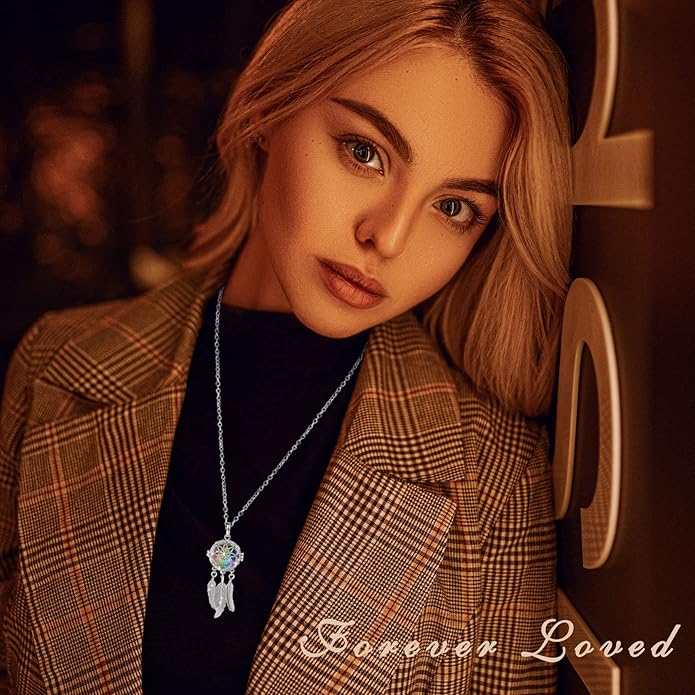 INFUSEU Unique Urn Necklaces for Ashes for Women, Cremation Jewelry for Human Pet Ashes, 24 Inch Chain