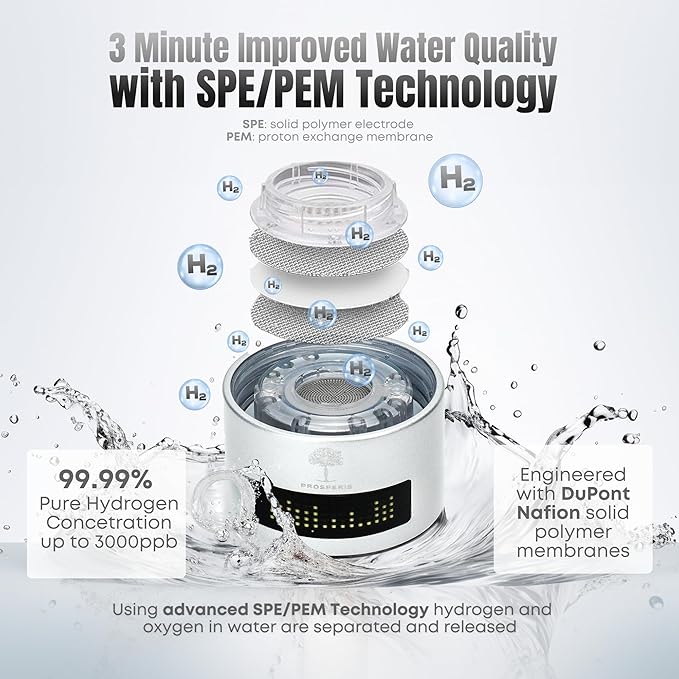 Hydrogen Water Bottle, 3000ppb of Hydrogen, 3 Minutes & 18 Minutes Dual Mode, Rechargeable Water Generator with SPE PEM Technology Water Ionizer, 2024 New Model, 24 Oz/400mL