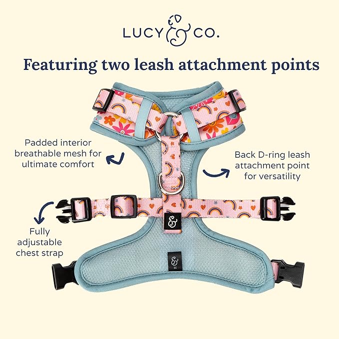 Lucy & Co. The Y2K Baby No-Pull Dog Harness - Size Small - Vest to Stop Pulling & Walk Easy - Comfortable Leash Training Product w/Adjustable Chest & Neck Straps