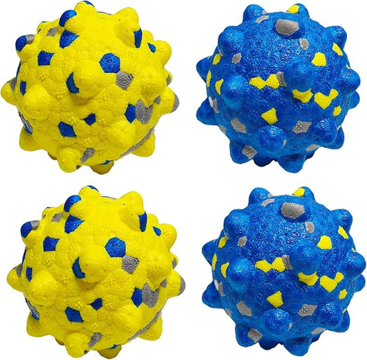 4PCS Indestructible Tennis Dogs, Dog Balls for Aggressive Chewers, Durable Bouncy Toy Balls, Interactive Toys Fetch Game, Lightweight Floating Medium