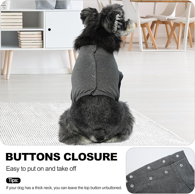 IDOMIK Dog Recovery Suit, Dog Surgery Recovery Suit Front Legs, Comfy Joint Leg Sleeves After Surgery, Elbow Braces Protector for Leg Injuries & Joint Pain, Cone Collar Alternatives,Grey,S