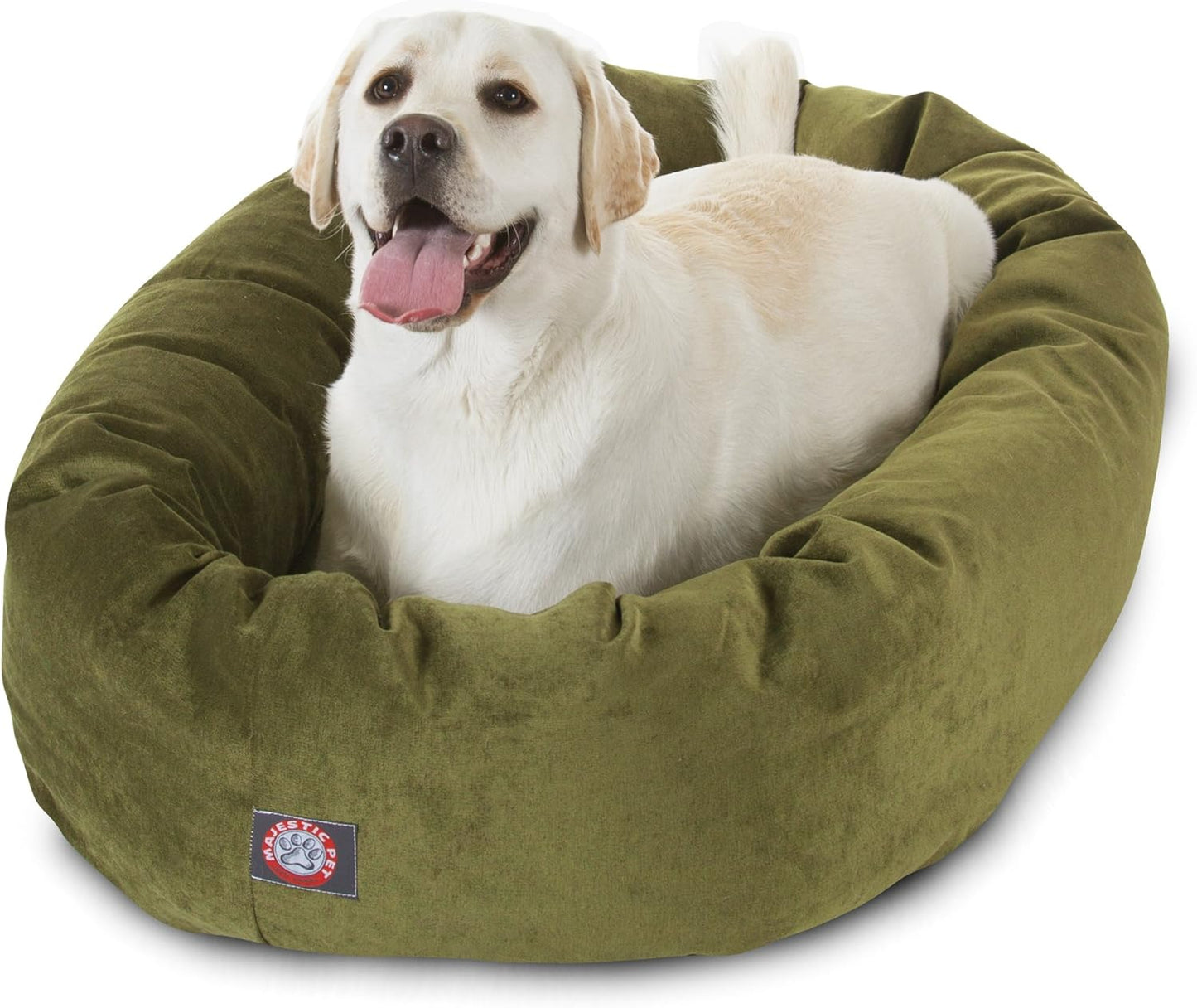 Majestic Pet Villa 40 Inch Shredded Memory Foam Dog Bed for Large Sized Dogs 40x29x9 Inch–Orthopedic Dog Bed with Removable Washable Cover-Washable Large Pet Bed with Head Support-Fern