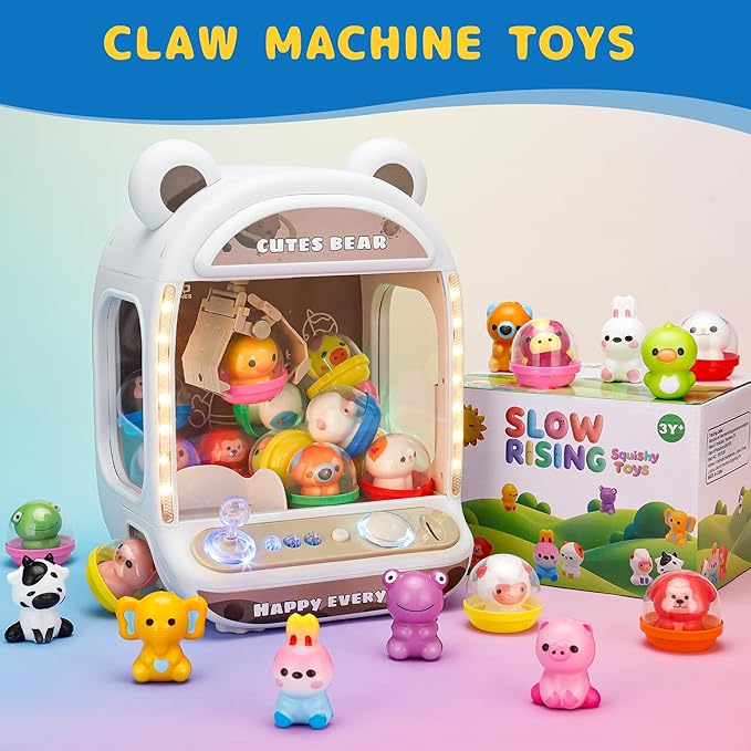 30 Packs Squishy Animals with Capsules, Slow Rising Stress Relief Toys, Party Favors, Birthday Gifts, Sensory Fidget Toys for Kids, Classroom Rewards, Travel & Claw Machine Toys