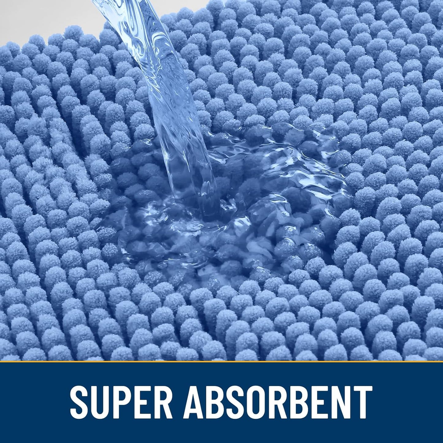 Smiry Dog Door Mat for Muddy Paws 30x20, Absorbs Moisture and Dirt Doormat, Non-Slip Washable Quick Dry Chenille Front Door Mat Indoor Entrance, Entryway Carpet for Inside Floor, Cornflower Blue