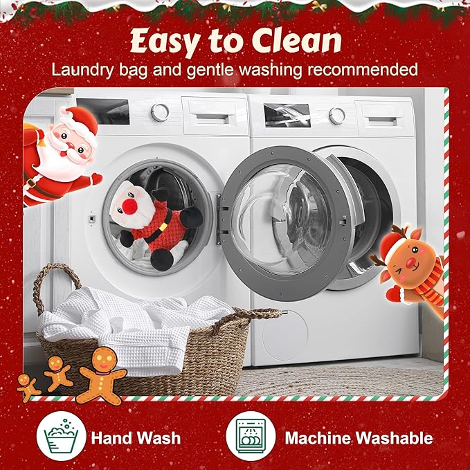 Squeaky Dog Toys, Dog Chew with Crinkle Paper for Puppy, Small, Medium, Large Dogs, Interactive Pet Holiday Toys for Training and Reducing Boredom