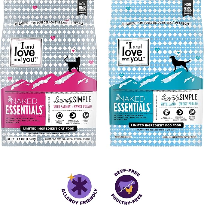 I and love and you Lovingly Simple Dry Dog Food - Lamb + Sweet Potato - Grain Free, Filler Free, Prebiotic + Probiotic 3.85lb Bag