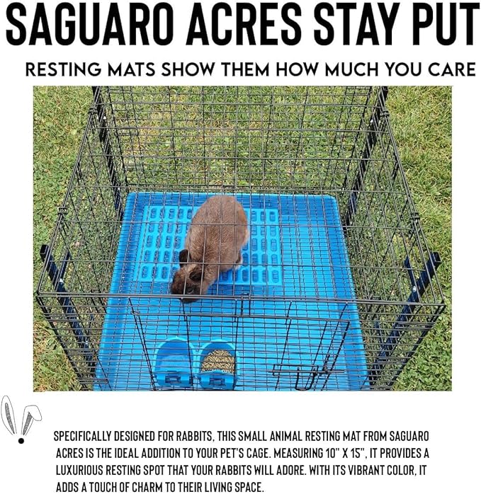 Saguaro Acres Rabbit and Small Animal Cage Resting Mat for Wire Floored Cages 2 Pack (Blue & Teal)