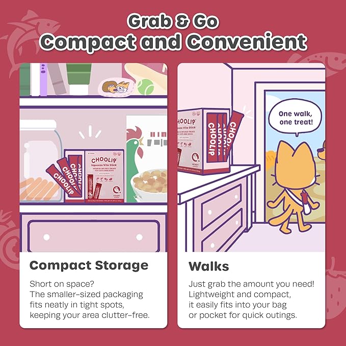 Squeeze Vita Stick Lickable Cat and Dog Treats – 49-Count Heart Support Sticks with Multivitamins, Soft Squeezable Paste for All Life Stages, Supporting Heart Health