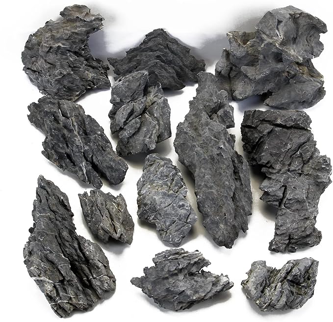 KINGRUI Aquarium Rocks Seiryu Rock Stone 44lb Dragon Stone for Aquarium Landscaping Models Fish Tank Decoration Reptile and Amphibian enclosures 3 to 9 inch