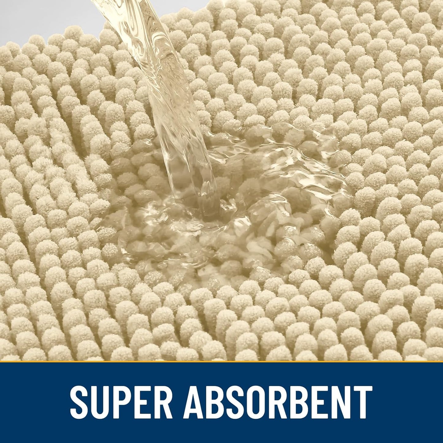 Smiry Dog Door Mat for Muddy Paws 24x16, Absorbs Moisture and Dirt Doormat, Non-Slip Washable Quick Dry Chenille Front Door Mat Indoor Entrance, Entryway Carpet for Inside Floor, Cream White