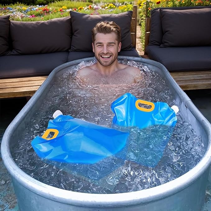 Ice Bath Bags, Portable/Reusable Ice Pack, Ice Maker for Ice Bath, Chiller for Cold Plunge, Applicable to for Athlete's Ice Cold Therapy and for Ice Bucket Challenge Game (10L, Count, 3)