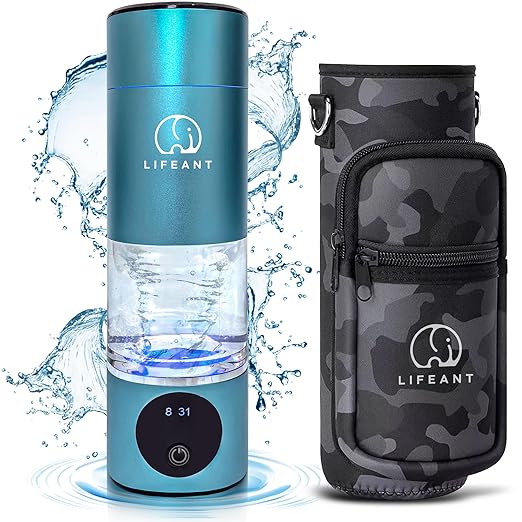 Hydrogen Water Bottle Generator–5000PPB Hydrogen Water Machine–Hydrogen Bottle Water with Adjustable Speed – Food-Grade Water Ionizer–Blue Pro